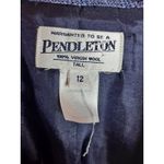 Pendleton Vintage Women's 100% Virgin Wool Blue Plaid Blazer Size 12 Photo 5