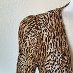 Reformation  Brooke Animal Instinct Leopard Wrap Puff Long Sleeve Dress‎ S Photo 5