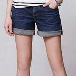 Anthropologie Pilcro Dark Wash Cuffed Stet Denim Shorts Photo 0