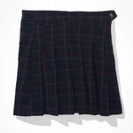American Eagle NWT Highest Rise Pleated Plaid Mini Skirt Blue Green Tartan 10 Photo 2