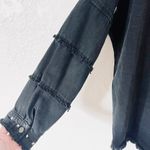 ZARA | Studded Denim Black Fringe Raw Hem Jacket Photo 7