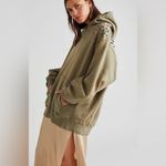 Free People NWT Lonely Heart Hoodie - Hunter Green Photo 1
