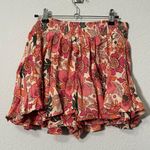 Free People NEW Ellie PInk Floral Print Mini Skort Smocked Medium Oversized Boho Photo 4