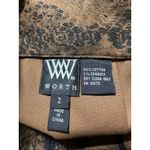 W By Worth  Stunning Brown Snakeskin Zip-up Pencil Skirt Sz 2 Photo 3