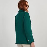 VICI  Holiday Hunter Green Pearl Double Breasted Tweed Blazer Jacket Large Photo 3