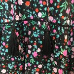 Kate Spade  Scenic Route Greenhouse Lace Yoke Top Black Pink Green Floral NEW Photo 4