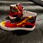 Vans Womens sz8 Racer Sk8 Hi Flames Red Leather high top shoes. Photo 3