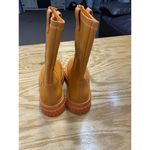 Schutz Jacy Platform Women's Orange Bright Tangerine Rubber Mid-Calf Boots S56 Photo 5