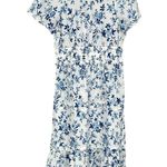 French Connection Blue White Floral Toile Maxi Dress size Small NWT Short Sleeve Photo 6