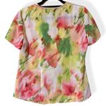 Kasper  sportswear womens medium v-neck ruffle blouse button front pastel colors Photo 2