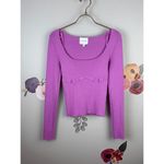 Pink Rose Ribbed Scoopneck Pink Cropped Top - Size - Small Photo 4