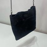 Free People Black Leather Suede Small Crossbody Bag Chain Strap Boho Equestrian Photo 0