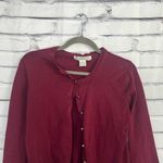 Y2K Melrose Chic Burgundy Button Front Knit Cardigan Women’s Medium Long Sleeve Red Photo 4