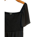 Lila Rose Lily Rose Smocked Peasant Dress Womens Size XL Black Midi Linen Tiered Stretch Photo 3