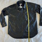 Thread & Supply Vegan Leather Womens Shacket Size L Shirt Jacket Classic Moto Black Size L Photo 8