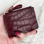 Burgundy coin purse card holder Purple Photo 1