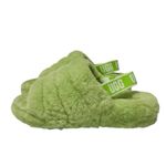 UGG  Fluff Yeah Slide On Slippers Slingback Plush Apple Green Women’s Size 11 Photo 5