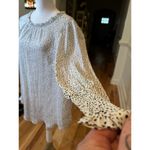 Carolina belle  White Black Dots Ruffle Neck Blouse Plus 2X Photo 5