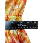 Sunny Leigh  Floral Print Dress Smocked Waist Tie Neck Yellow‎ Pink M Photo 8