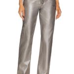 Veronica Beard Sz 23 Daniela Metallic Straight Leg Jean in Light Gunmetal Grunge Photo 2