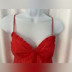 Source Unknown El Expensive Red Ruffle Hem Slip Dress/ Flowy Summer Dress (1095) Photo 6