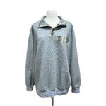Grey Quilted Sweatshirt Green Plaid Elbow Patches Size XL Gray Photo 5
