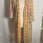 ODDY Yellow and Pink Exotic Swim Coverup Size undefined Photo 0