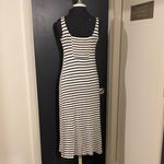 Mango 💜 NWT  Black and White Striped Maxi Tank Dress Photo 2