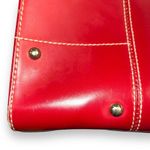 wilson's leather  Womens Satchel Tote Bag Handbag Purse Red Leather Large Photo 3