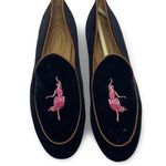 Journey West Loafers Flats Embroidered Ballerina Velvet Shoes Belgian Loafers 6 Black Photo 0