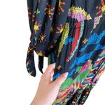 Farm Rio  Black Macaw Night V-Neck Maxi Dress Size Small Photo 4