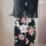 elegant flower dress w/ fabric •͈ᴗ⁃͈⊹ Black Size 4 Photo 4
