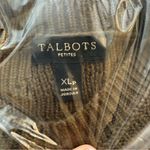 Talbots Petite XL Crewneck Sweater Pullover Olive Green Gold Buttons Fall Autumn Photo 8