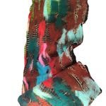 Nepal Artsy Colorful Felted Merino Wool Silk Long Scarf 74X12 Winter Multiple Photo 6