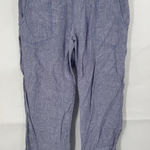 Toad & Co Road & Co Flip Top Lithe Linen Pant Women 14 Blue Minimalist Beach Coastal Photo 0