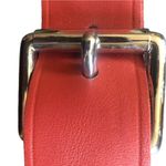 Norma Kamali Leather Belt Sz. S Terra Cotta 2”W Square Buckle Classic Designer Photo 2