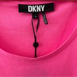 DKNY DYNK NWT Mixed Media Puff Sheer Sleeve Top in Power Pink XL Photo 5