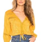Free People Crop Top M Follow Your Heart Embroidered Golden Harvest Boho Cotton Photo 11