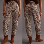 Anthropologie Corduroy Barrel Pants Bold Paisley Print Size 4 Photo 1