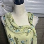 Believe Womens Light Green Floral Draped Neck Y2K Midi Dress Size 16 Blue Photo 2