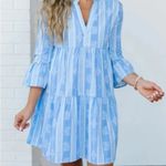Michelle McDowell Morgan Dress Santorini Blue Size XXL NWT Tiered Babydoll Photo 6