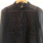 Double Zero  chiffon lace mock neck‎ blouse Photo 0