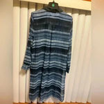 NWOT Two by Vince Camuto Sheer Button Front Shirt Dress Size Medium. Blue Photo 2