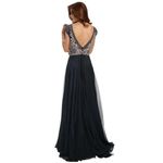 Jovani NWT  A-Line Princess Scoop Beaded Long Dress Formal Navy 21030 Size 4 Photo 3
