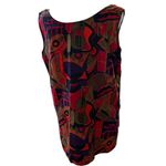Vintage Stunt Collections Sleeveless Silk Abstract Guitar Oversized Blouse Red Size M Photo 5