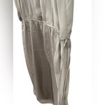 Sundance  Womens Sophia 100% Silk Grey Dress Pleated VNeck Drawstring Waist Large Photo 2