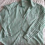 BeachLunchLounge  Green striped button down Photo 1