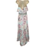 Mori Lee  Prom Dress 99024 Gardner Size 6 Blue Floral Beaded Off Shoulder Ruffle Photo 2