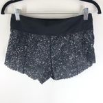 Lululemon Womens Fast As Light Shorts Lined Scalloped Splatter White Black 4 Photo 1