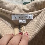 HYFVE Tan Off-Shoulder Zip-Up Sweatshirt Photo 1